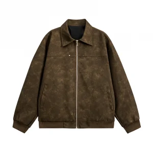 Trend Men's Faux Leather Jacket Autumn Winter Fashionable Solid Color Standing collar PU Leather Biker Jacket Handsome Men Coat